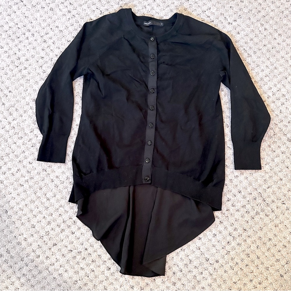 Karen Millen button up cardigan sweater with flowy back detail